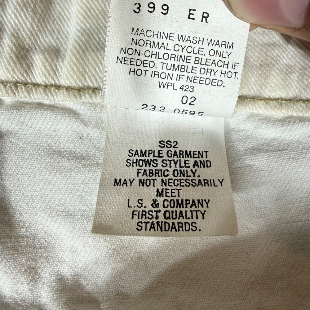 Rare 90s Levi's Sample Garment‎ Shorts White Denim USA Made Men's 32 Scovill Zip - Picture 8 of 10